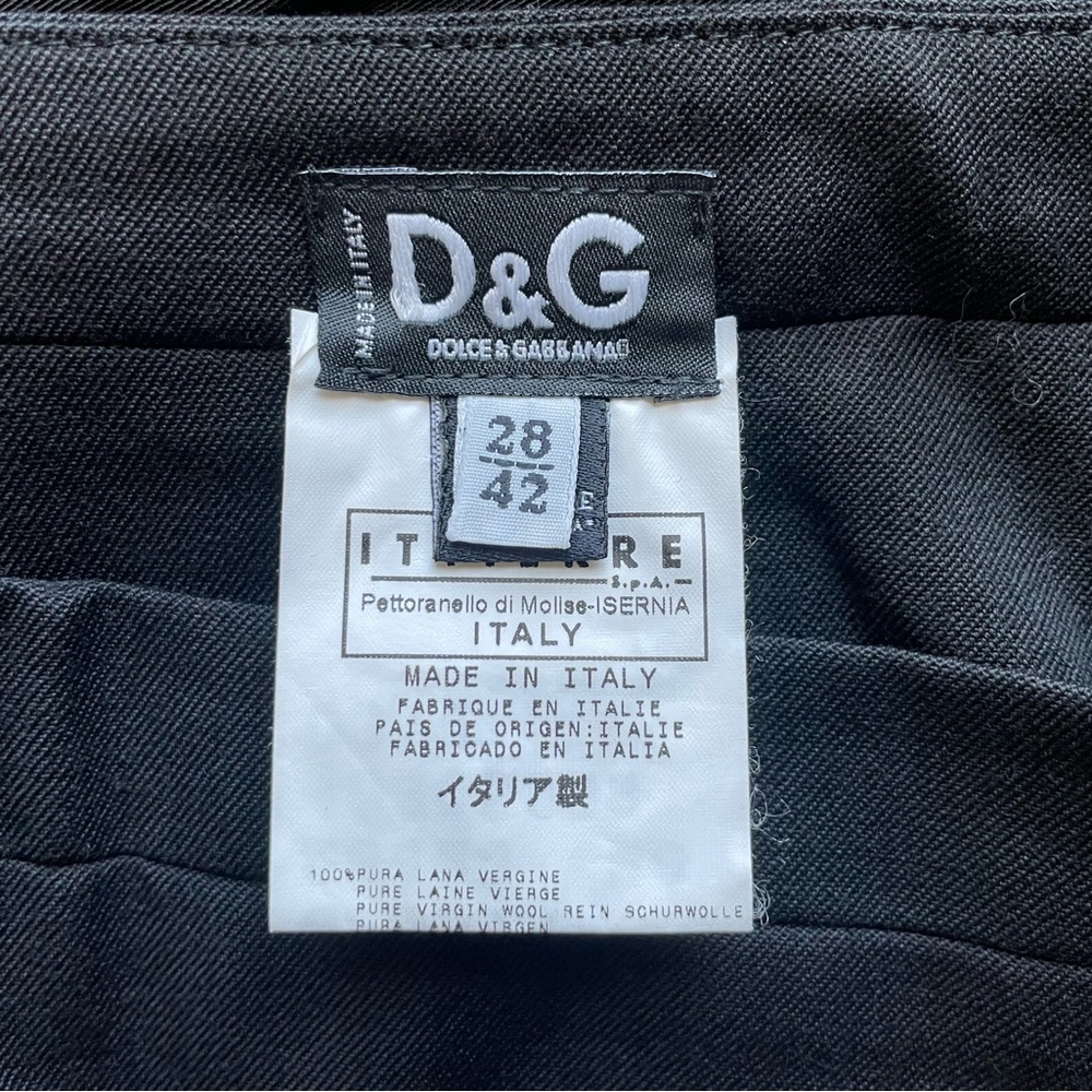 DOLCE & GABBANA Solid Black High-Low Skirt - Picture 5 of 9